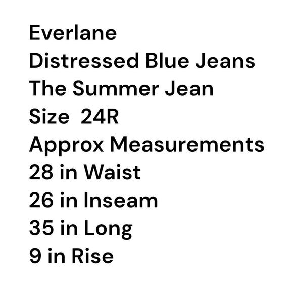Everlane The Summer Jean Straight Leg Ripped Distressed Knees Size 24R Womens - Picture 8 of 8